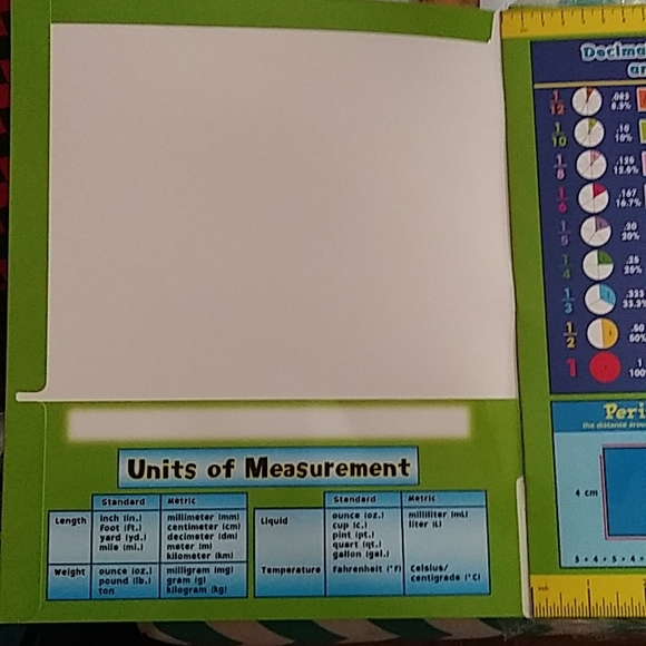 NWT Math Reference Four-Pocket Folder - Picture 2 of 8